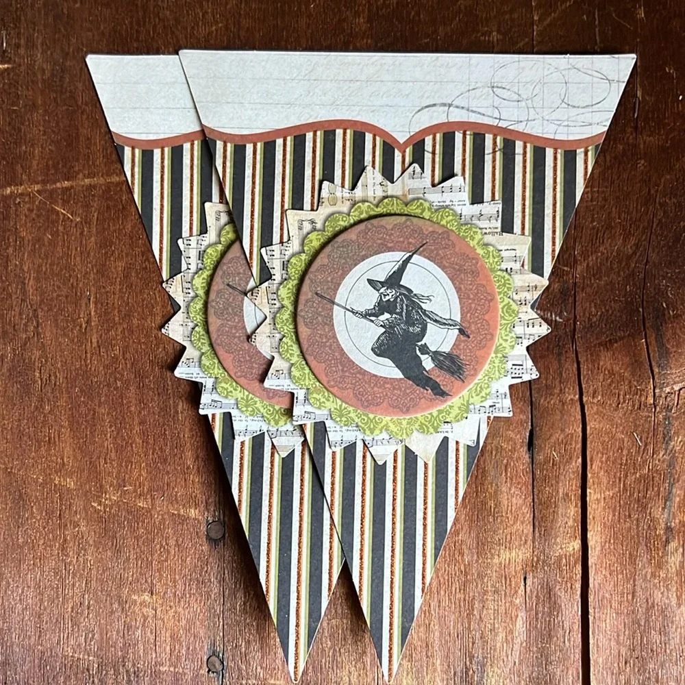 🧡🖤Halloween Paper Flag Pendant Garland